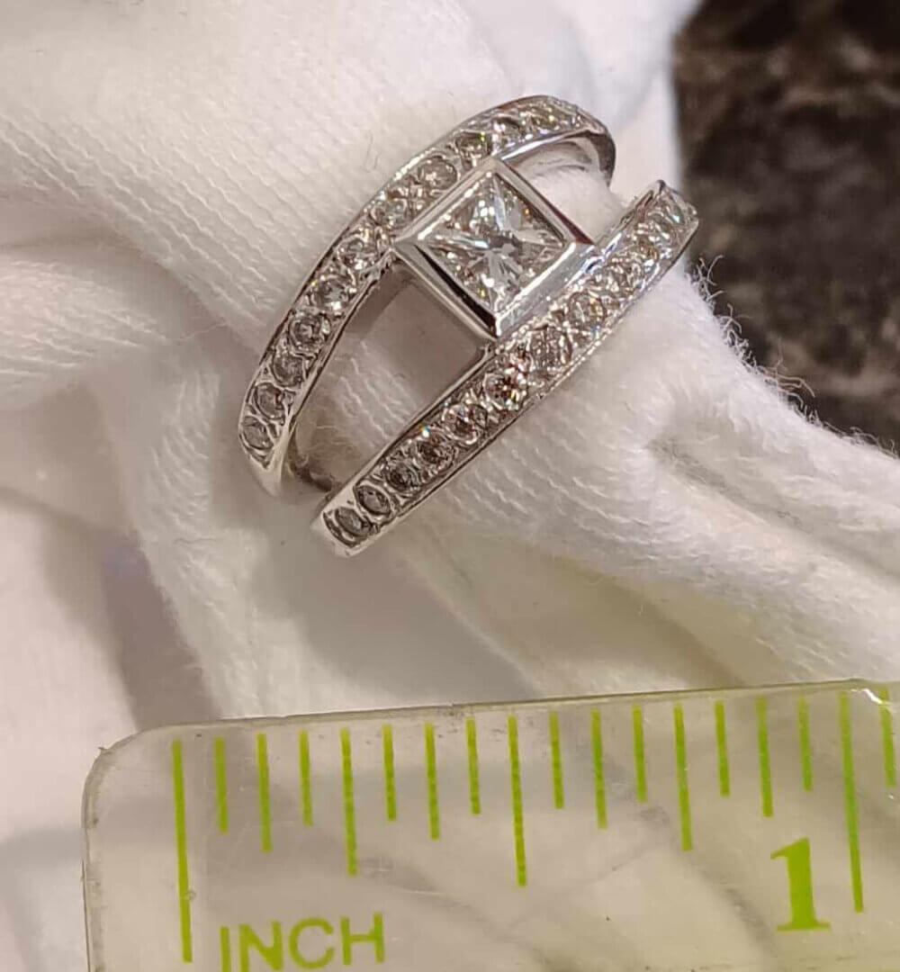 14k White Gold Princess Cut Diamond Ring - Image 5