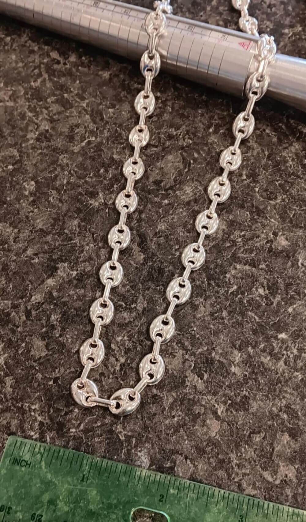 Puffed Gucci Styled Silver Chain - Image 2