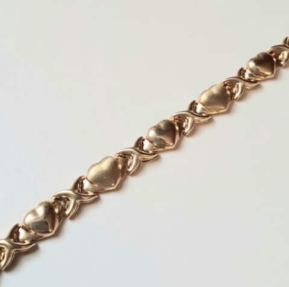 Hugs and Kisses 10k Bracelet Diamond Gold
