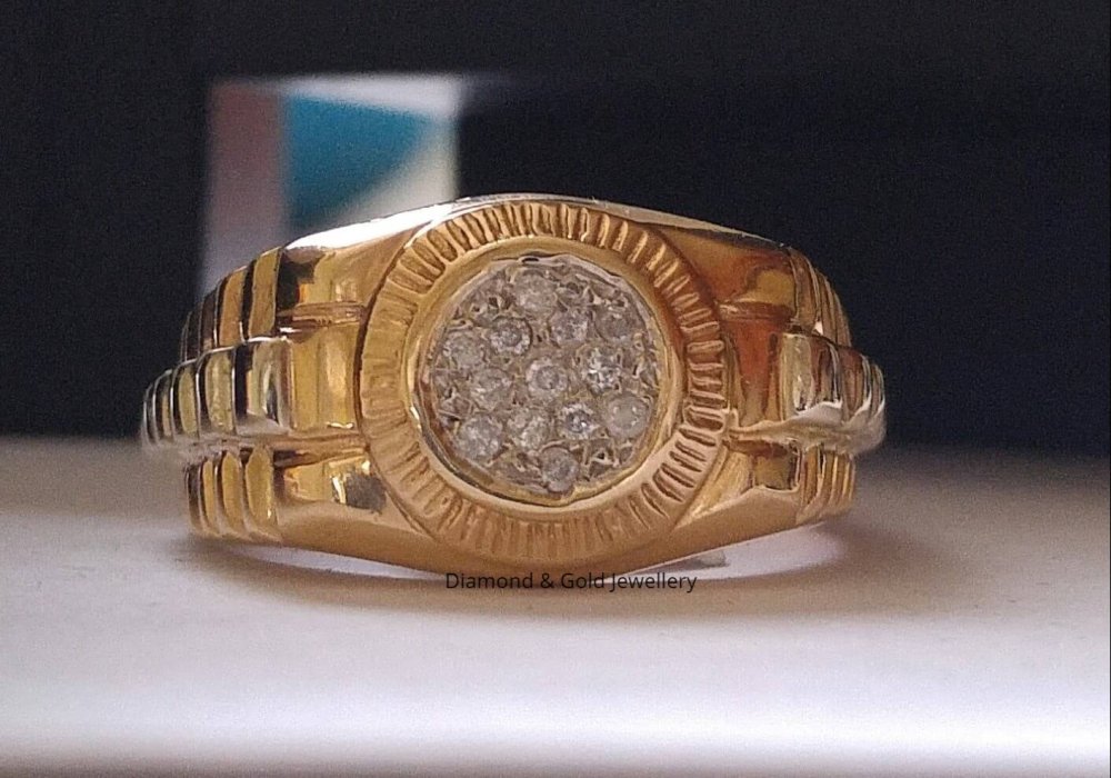Rolex Styled 10k Men's Diamond Ring - Image 3