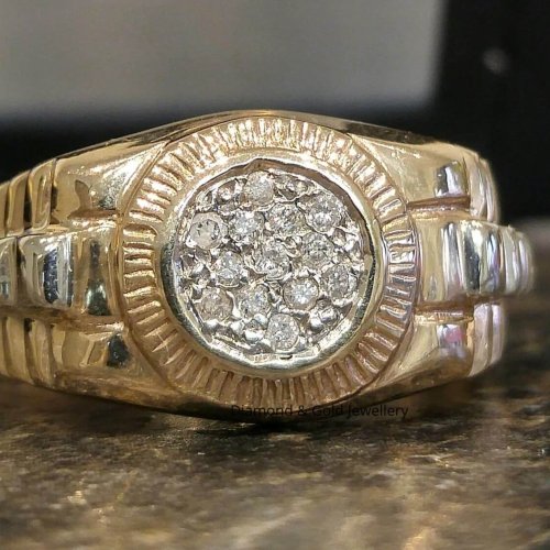 Rolex Styled 10k Men's Diamond Ring