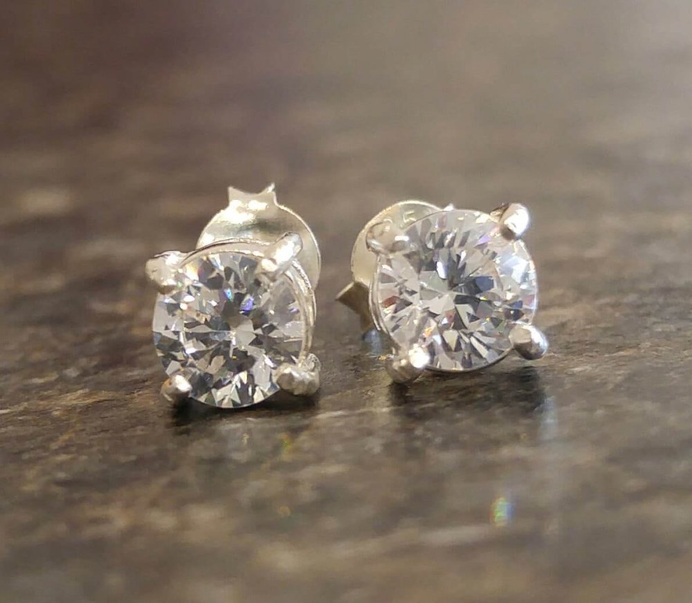 Silver Cubic Zirconia Stud Earrings