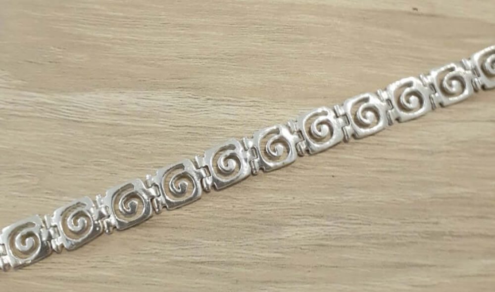 Silver Versace Patterned Bracelet - Image 2