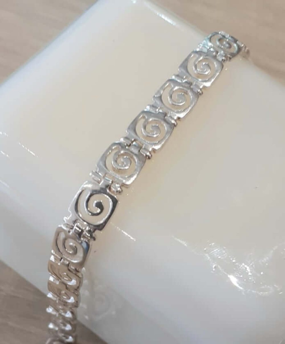 Silver Versace Patterned Bracelet