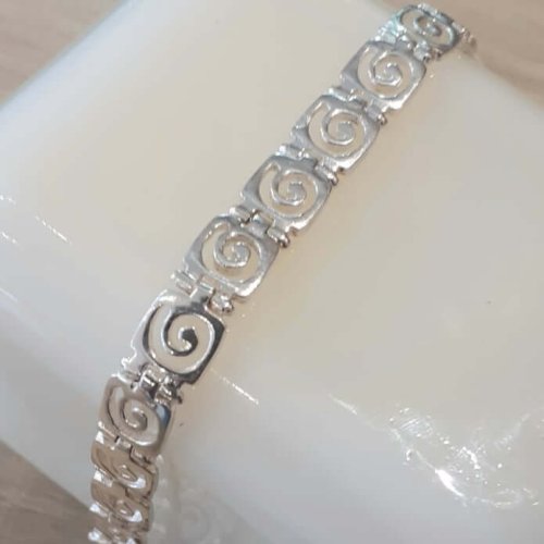 Silver Versace Patterned Bracelet