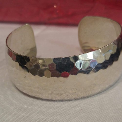Hammered Styled Silver Bangle