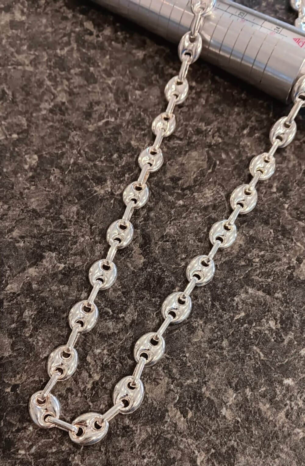 Puffed Gucci Styled Silver Chain