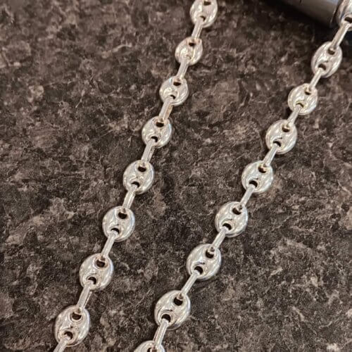 Puffed Gucci Styled Silver Chain