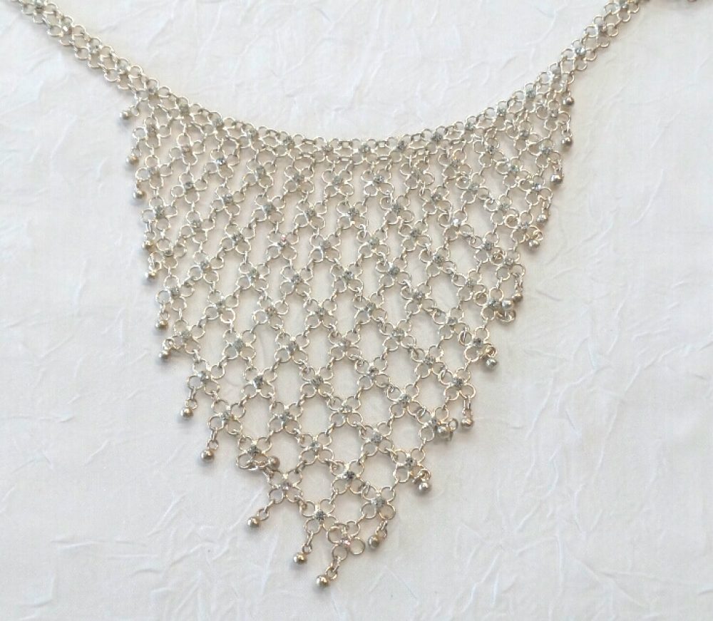 Silver Necklace with cubic zircons