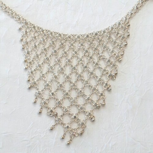 Silver Necklace with cubic zircons
