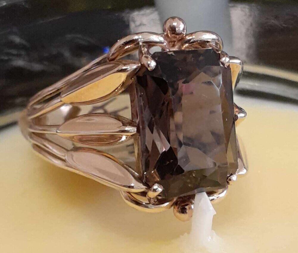 Smokey Topaz 14k Ring
