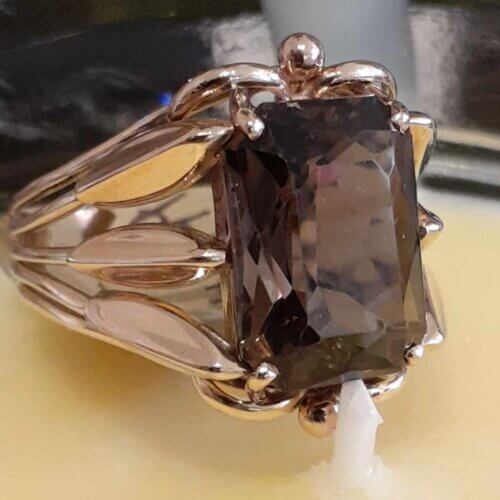 Smokey Topaz 14k Ring