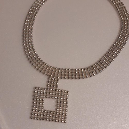 Beaded Silver Necklace