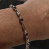 10k Gold Diamond & Blue Sapphires Bracelet. - Image 2