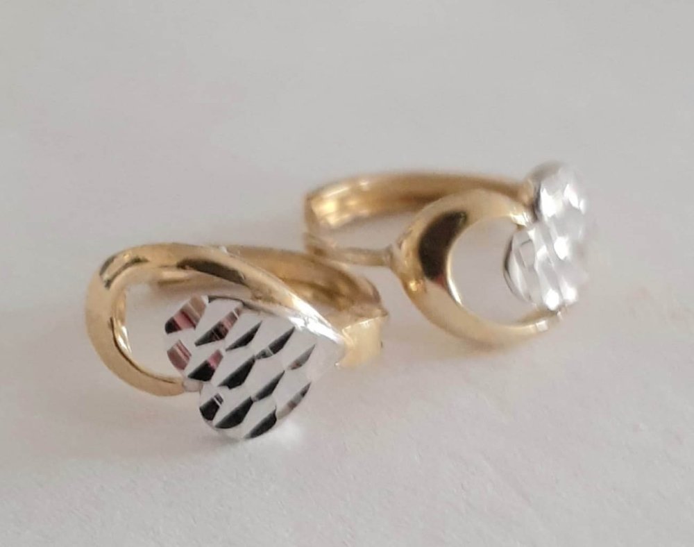 10k Two Toned Earrings