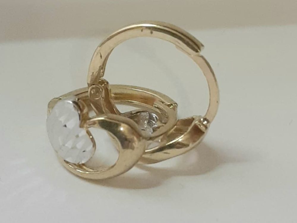 10k Two Toned Earrings - Image 3