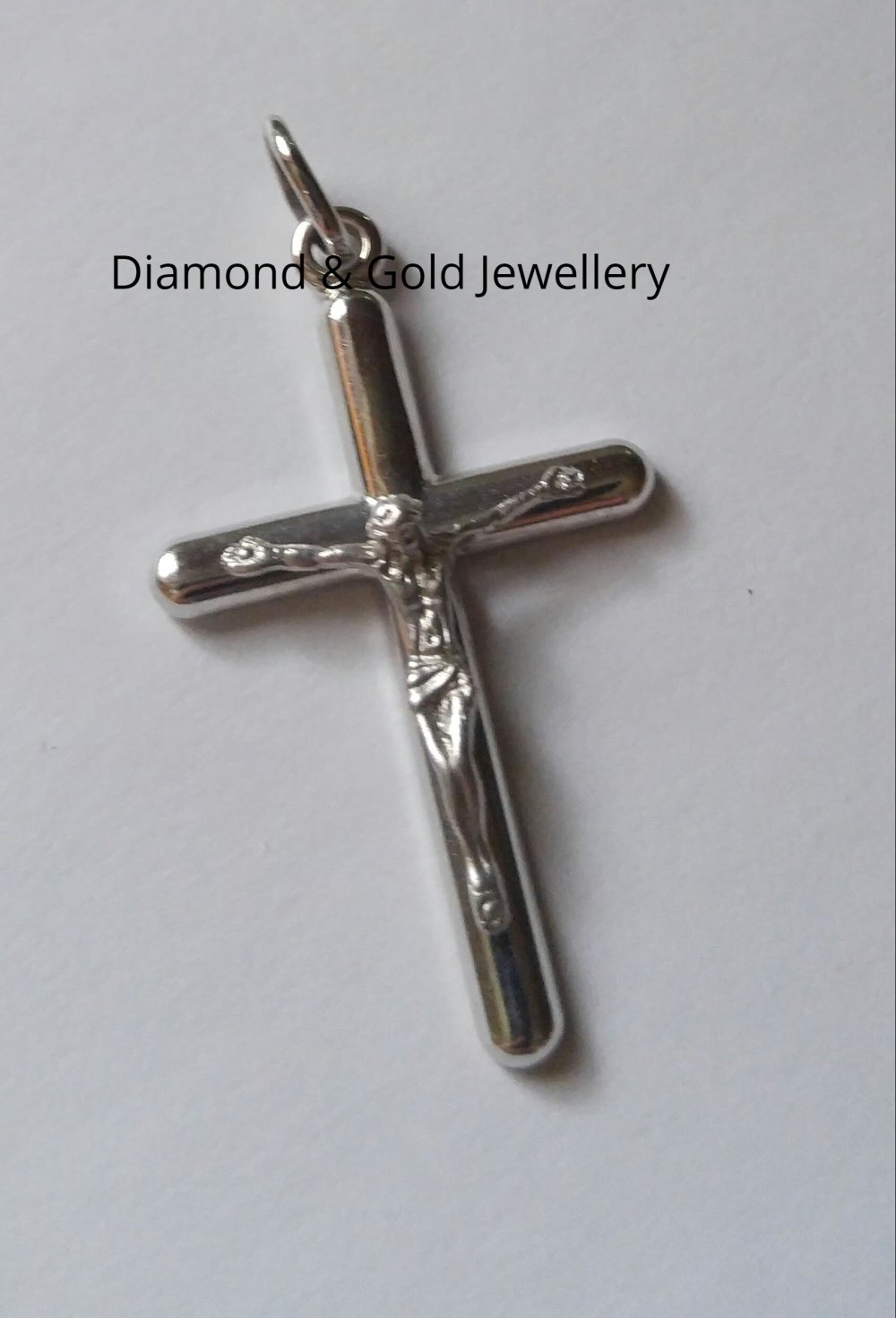 10k White Gold Cross