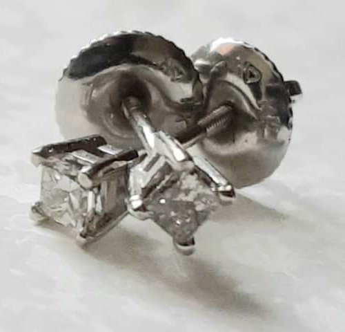 Diamond Studs - Princess Cut 14k