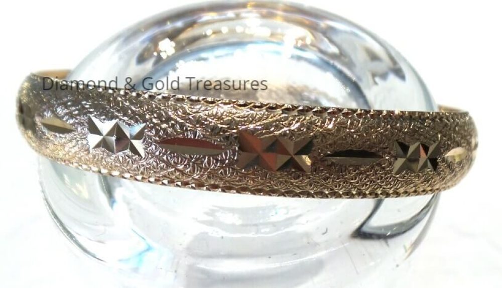10k Diamond Cut Bangle - Image 2